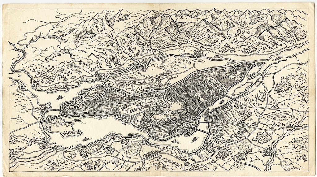 Illustrated map of Greater Montreal and the surrounding regions served by Gestion Kasai